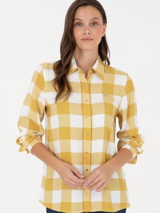 شومیز زنانه زرد تیره یو اس پولو