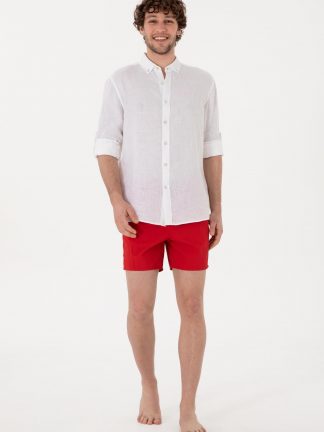 مایو مردانه قرمز یو اس پولو