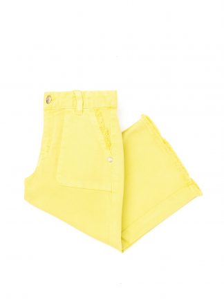 شلوار کتان دخترانه زرد روشن یو اس پولو