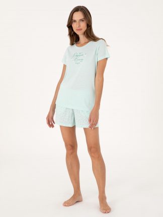 لباس خواب و لانژره زنانه نعنایی پیرکاردین