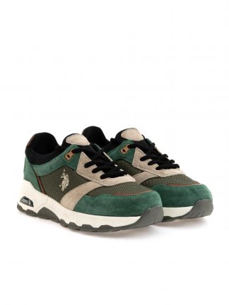 کفش کتانی و اسپرت مردانه سبز تیره یو اس پولو