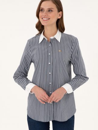 شومیز زنانه سرمه ای یو اس پولو