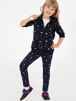 شلوار راحتی دخترانه سرمه ای یو اس پولو