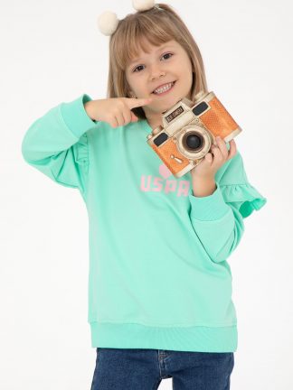 سویشرت دخترانه نعنایی یو اس پولو