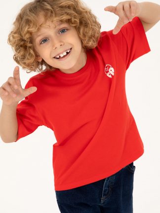 تی شرت پسرانه قرمز یو اس پولو