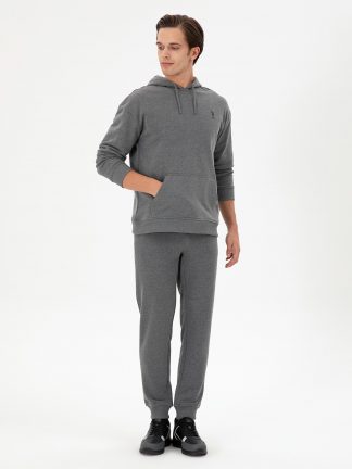 شلوار راحتی مردانه خاکستری تیره یو اس پولو