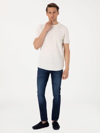 شلوار جین جذب مردانه سرمه ای پیرکاردین