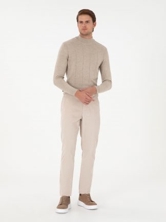 شلوار کتان مردانه بژ پیرکاردین