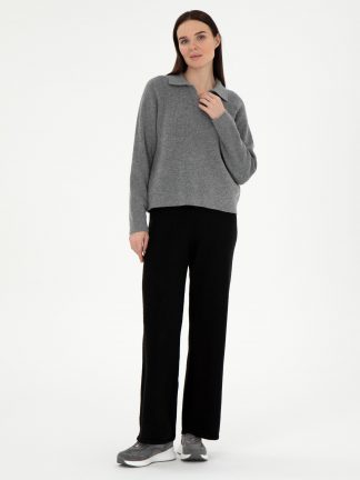 شلوار پارچه ای زنانه مشکی پیرکاردین