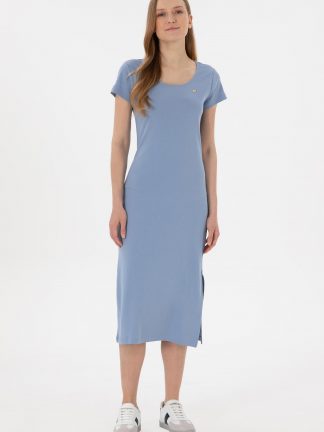 پیراهن و لباس مجلسی زنانه آبی یو اس پولو