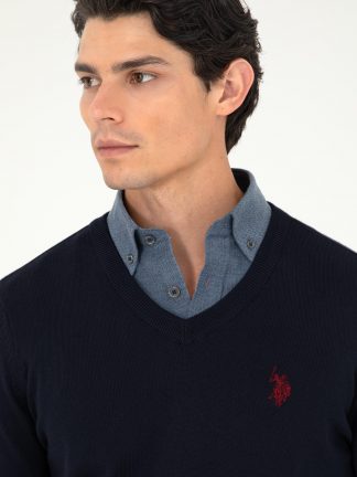 پلیور مردانه سرمه ای یو اس پولو