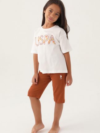 لباس خواب دخترانه بژ یو اس پولو