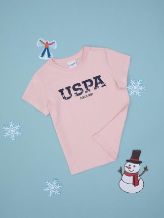 تی شرت پسرانه صورتی پودری یو اس پولو