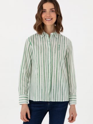 شومیز زنانه سبز یو اس پولو