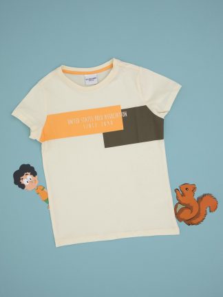 تی شرت پسرانه کرم یو اس پولو