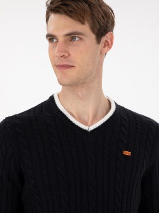 ژاکت مردانه سرمه ای یو اس پولو