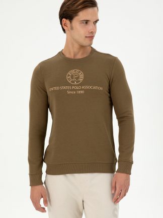 سویشرت مردانه خاکی روشن یو اس پولو