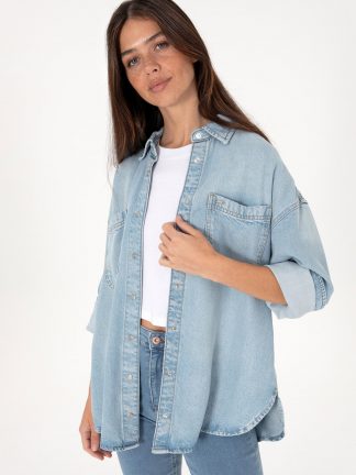 شومیز زنانه آبی روشن یو اس پولو