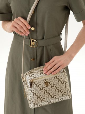 کیف دوشی زنانه طلایی پیرکاردین