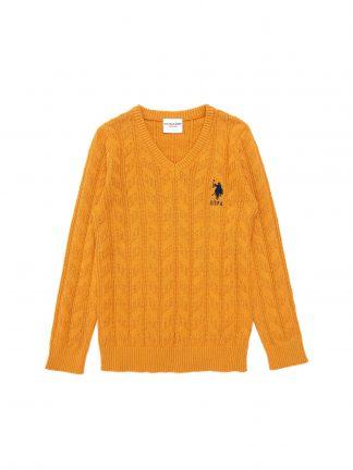 پلیور پسرانه خردلی یو اس پولو