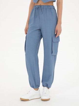 شلوار کتان زنانه نیلی پیرکاردین