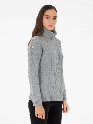 پلیور زنانه خاکی ملانژ پیرکاردین