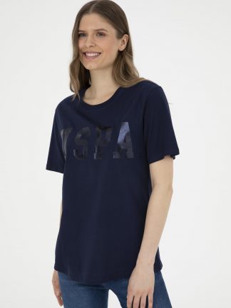 تیشرت زنانه سرمه ای یو اس پولو