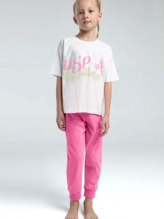 لباس خواب دخترانه سفید یو اس پولو