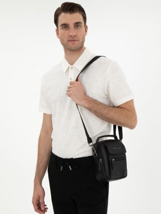 کیف مسنجر مردانه مشکی پیرکاردین