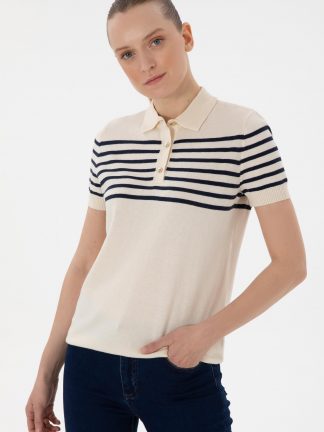 پلیور زنانه کرم یو اس پولو