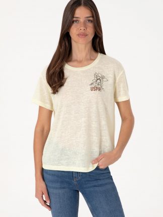 تیشرت زنانه لیمویی یو اس پولو