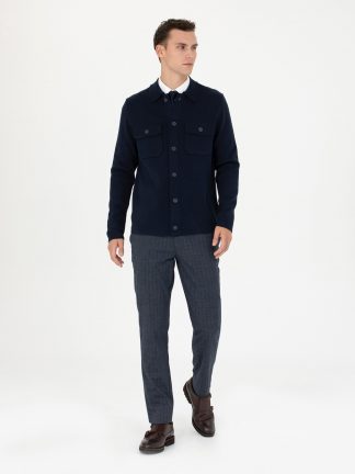 شلوار پارچه ای مردانه سرمه ای پیرکاردین