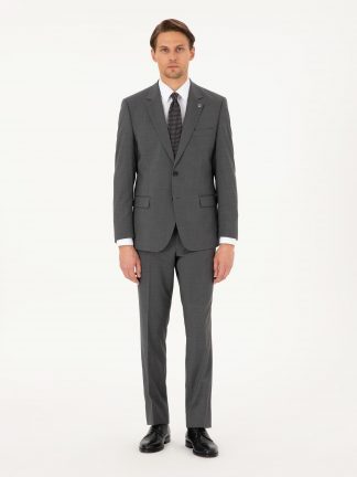 کت و شلوار مردانه خاکی ملانژ پیرکاردین