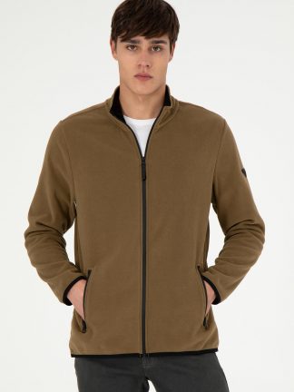 ژاکت مردانه خاکی روشن یو اس پولو