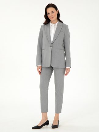 شلوار پارچه ای زنانه خاکستری پیرکاردین