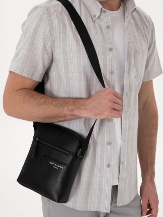 کیف مسنجر مردانه مشکی پیرکاردین