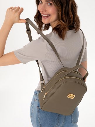 کوله پشتی زنانه خاکی روشن یو اس پولو