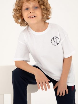 تی شرت پسرانه سفید یو اس پولو