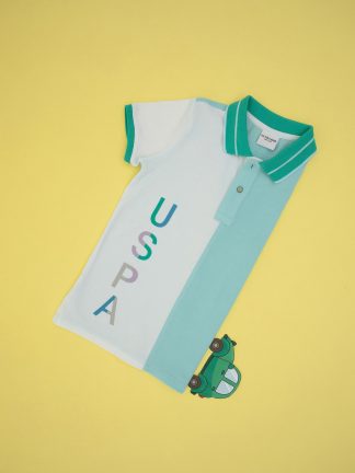 پولوشرت پسرانه آبی فیروزه ای یو اس پولو