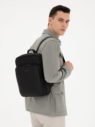 کوله پشتی مردانه مشکی پیرکاردین