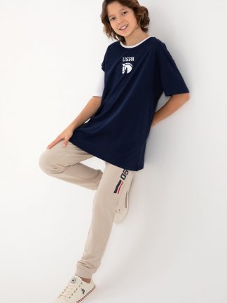 شلوار راحتی پسرانه طوسی یو اس پولو