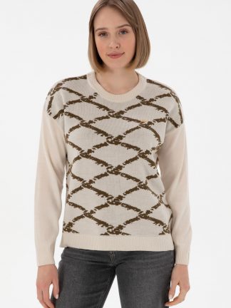 پلیور زنانه کرم یو اس پولو