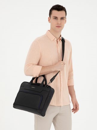 کیف مردانه سرمه ای پیرکاردین