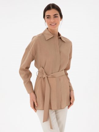 شومیز زنانه بژ پیرکاردین