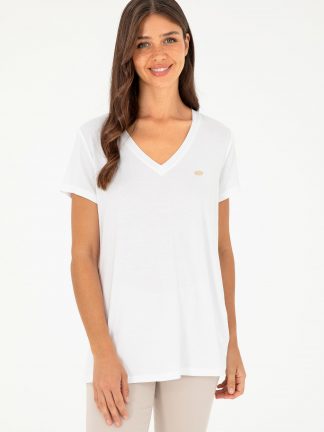 تیشرت زنانه سفید یو اس پولو
