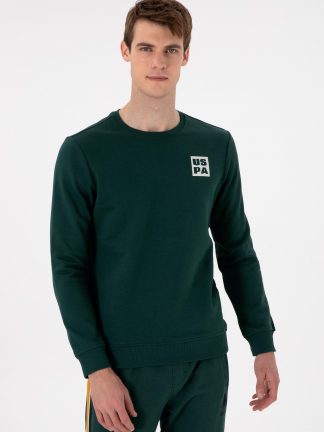 سویشرت مردانه سبز تیره یو اس پولو