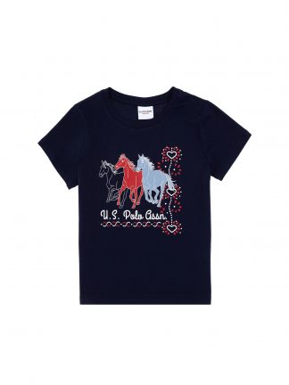 تی شرت دخترانه سرمه ای یو اس پولو