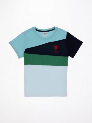 پولوشرت پسرانه آبی فیروزه ای یو اس پولو