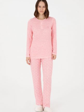 لباس خواب و لانژره زنانه صورتی یو اس پولو