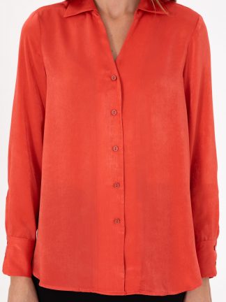 شومیز زنانه مرجانی پیرکاردین